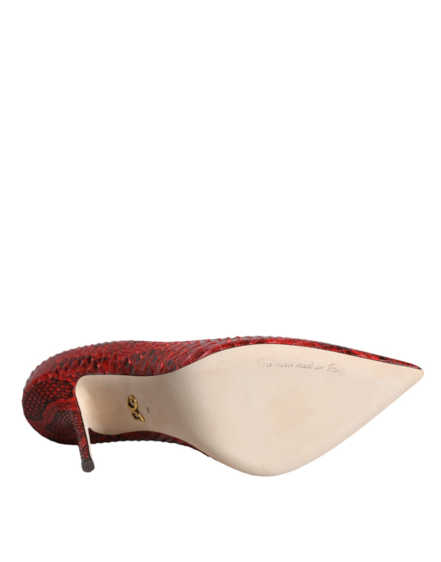 Dolce & Gabbana Røde Læder Stiletto Højhælede Pumps Sko