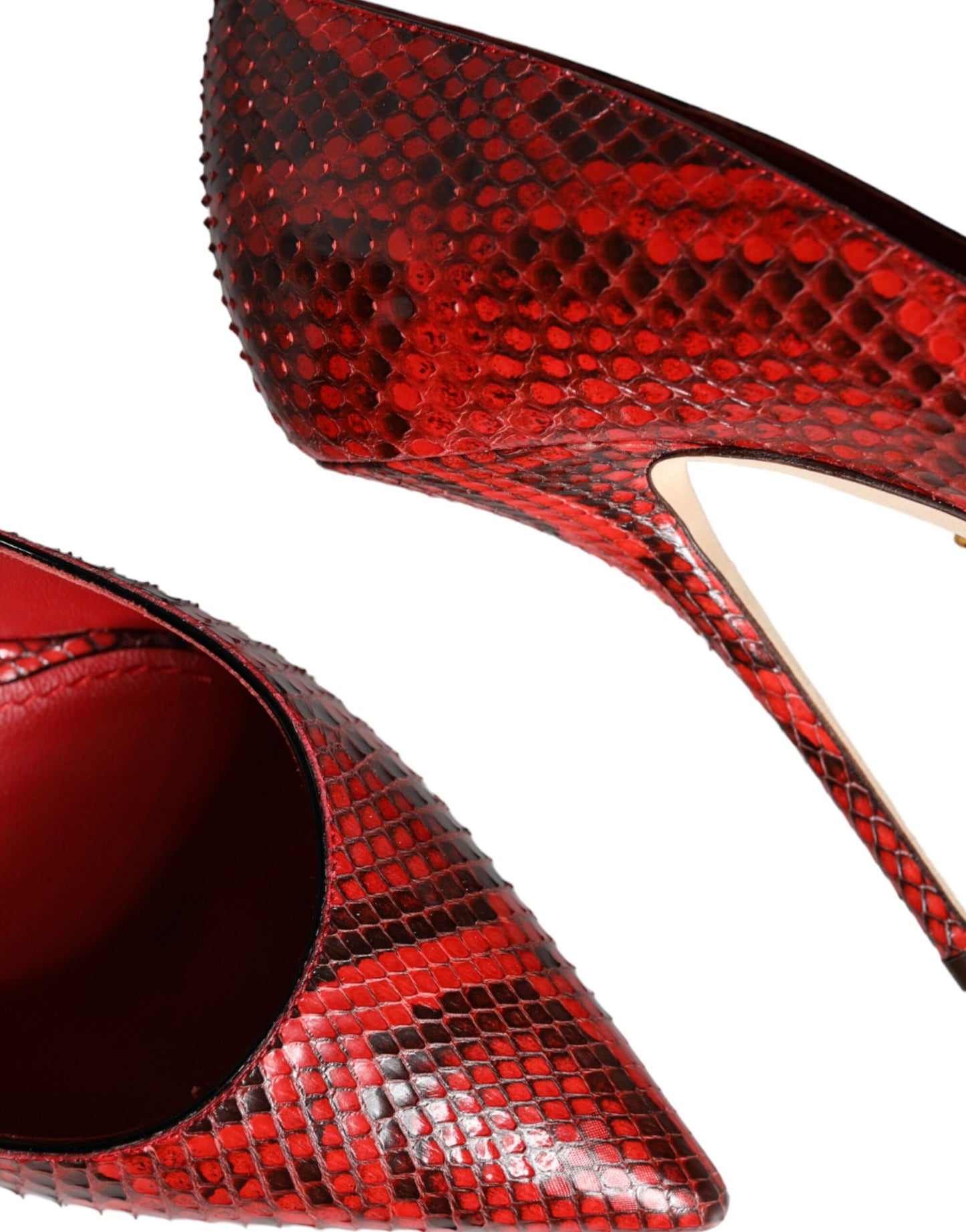Dolce & Gabbana Røde Læder Stiletto Højhælede Pumps Sko