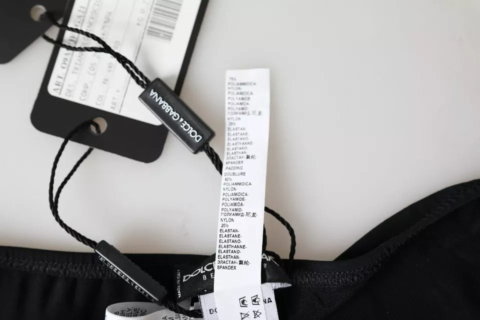 Dolce & Gabbana sort nylon badetøj strandtøj bikini med bund