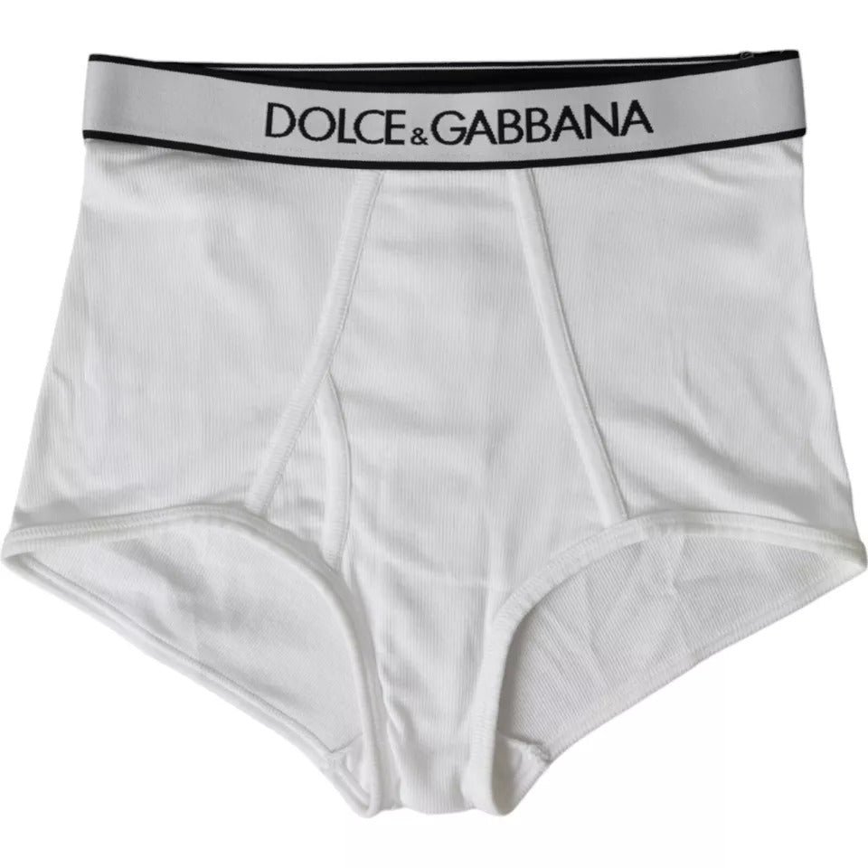 Dolce & Gabbana Hvidt Bomulds Stretch Undertøj med Logo og Branding