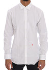 Moschino Elegant Hvid Slim-Fit Bomuldsskjorte