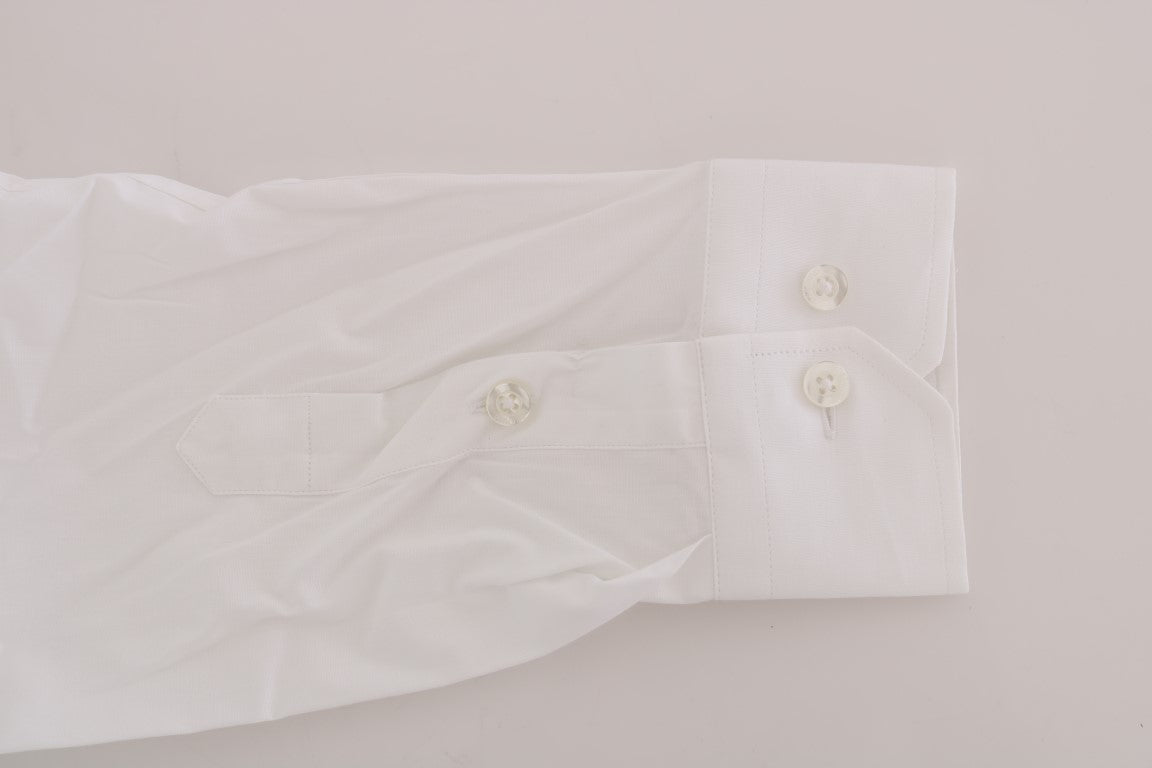 Moschino Elegant Hvid Slim-Fit Bomuldsskjorte