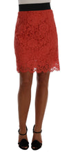 Dolce & Gabbana Orange Macramé blondeblyantnederdel
