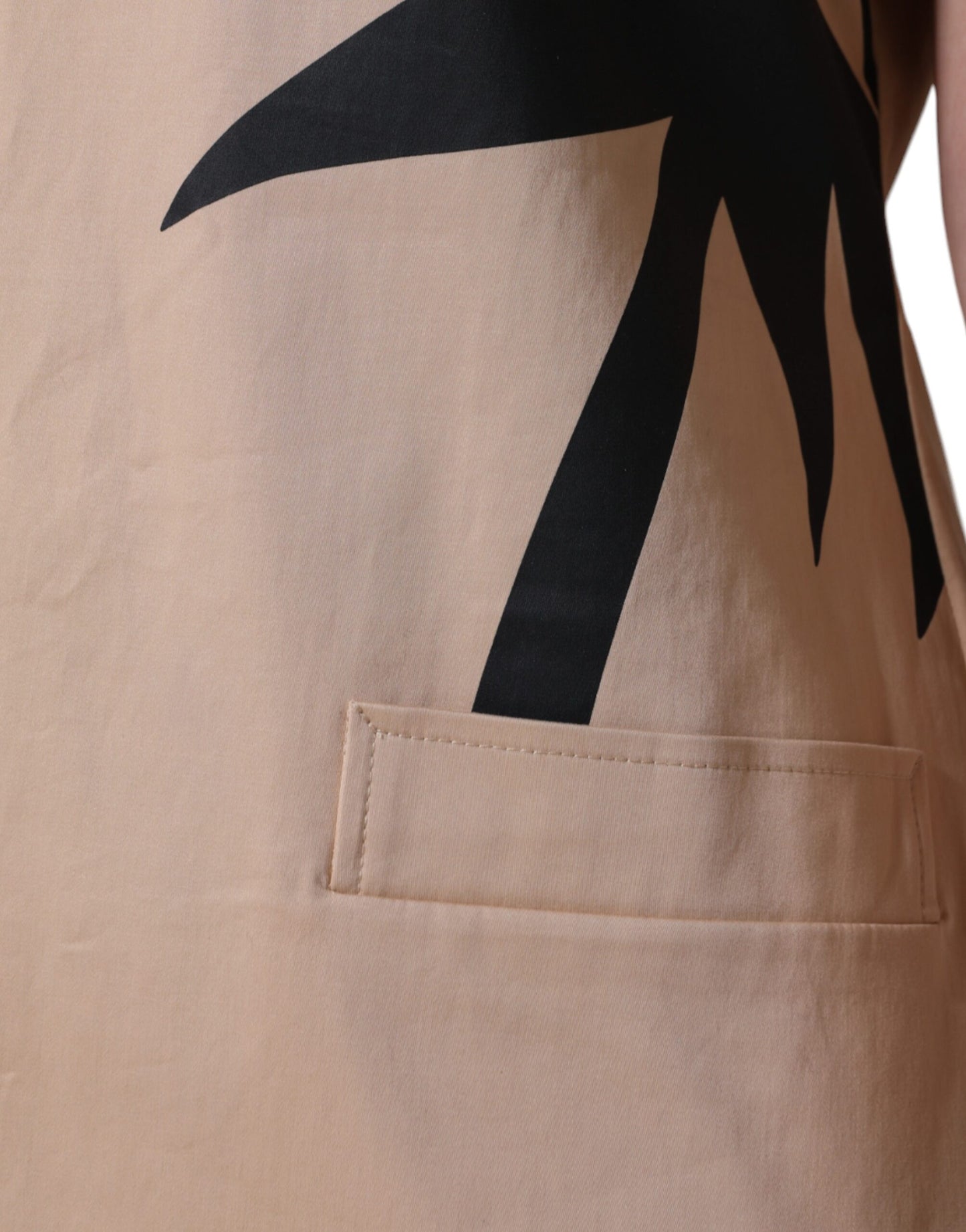 Moschino Beige Bomuld Kortærmet Knælang Kjole