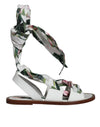 Dolce & Gabbana Flerfarvede Blomsterprint Ankel Wrap Sandaler Sko