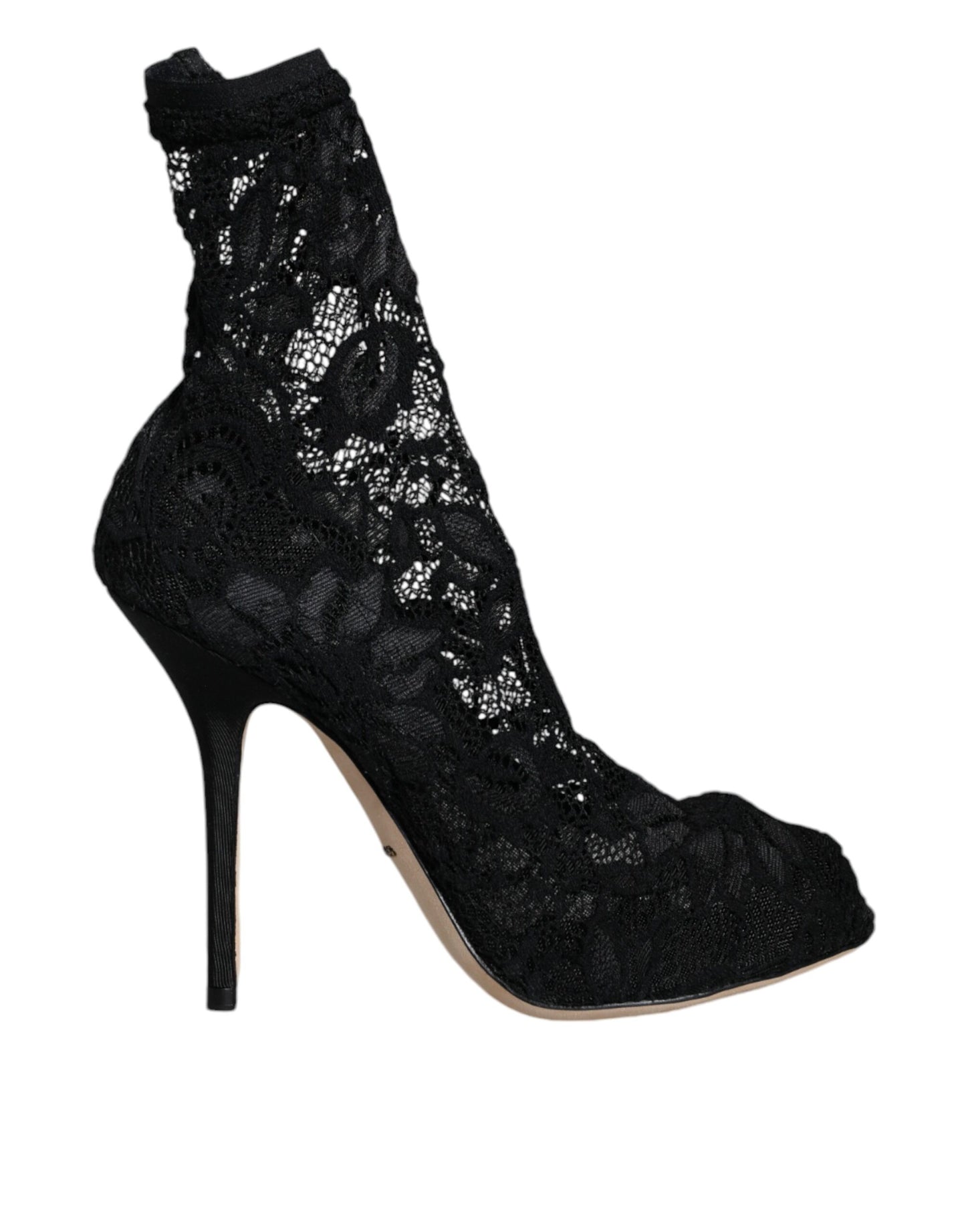 Dolce & Gabbana Sorte Blonde Stretch Hæle Mid Calf Støvlesko