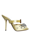 Dolce & Gabbana Gule Mary Janes Satin Krystal Sandaler Sko