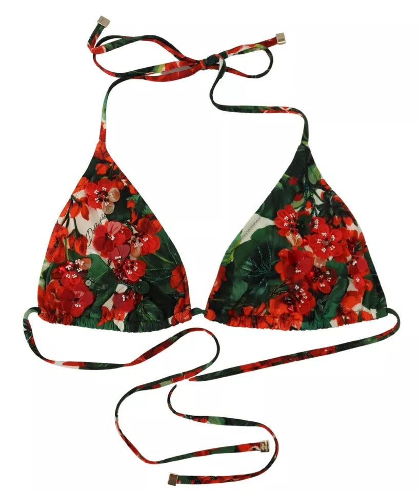 Dolce & Gabbana Flerfarvet Geranium Halter Beachwear Bikinitop