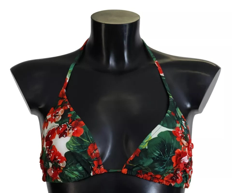 Dolce & Gabbana Flerfarvet Geranium Halter Beachwear Bikinitop