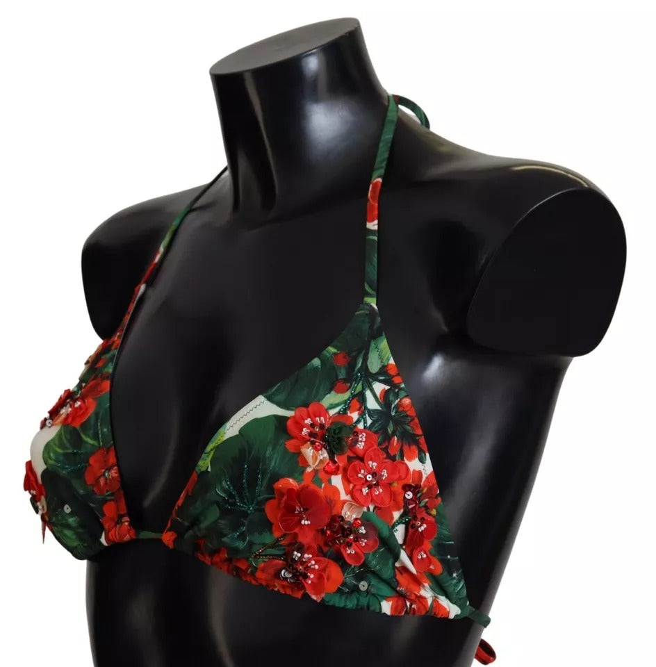 Dolce & Gabbana Flerfarvet Geranium Halter Beachwear Bikinitop