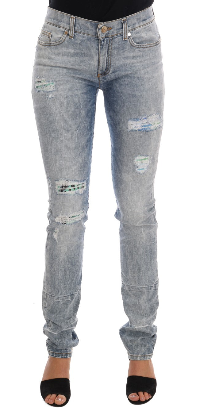 Versace Jeans Chic Lyseblå Slim Fit Jeans