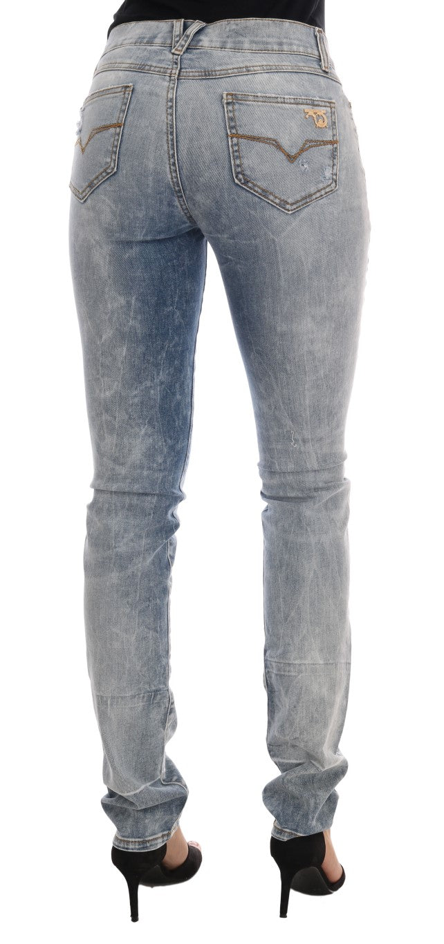 Versace Jeans Chic Lyseblå Slim Fit Jeans