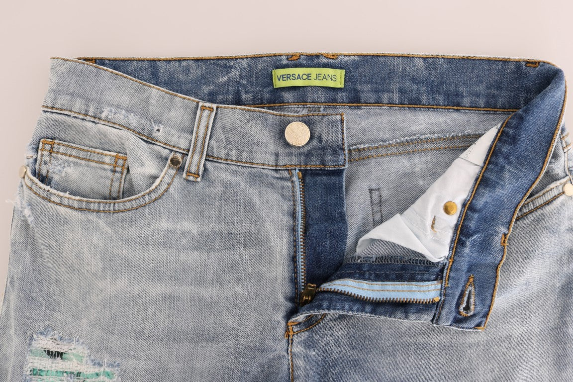 Versace Jeans Chic Lyseblå Slim Fit Jeans