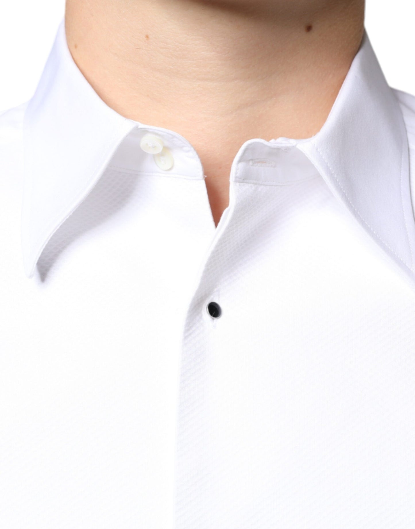 Dolce & Gabbana Hvid Bib Bomuldspoplin Formel Skjorte
