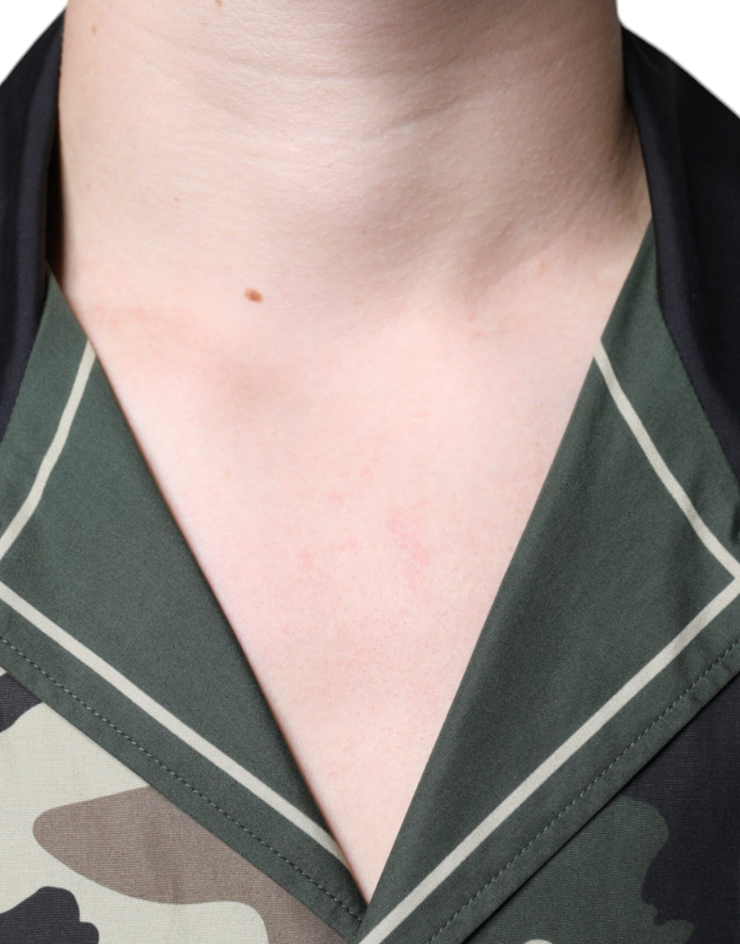 Dolce & Gabbana Flerfarvet Camouflage Button Down Herre Casual Skjorte