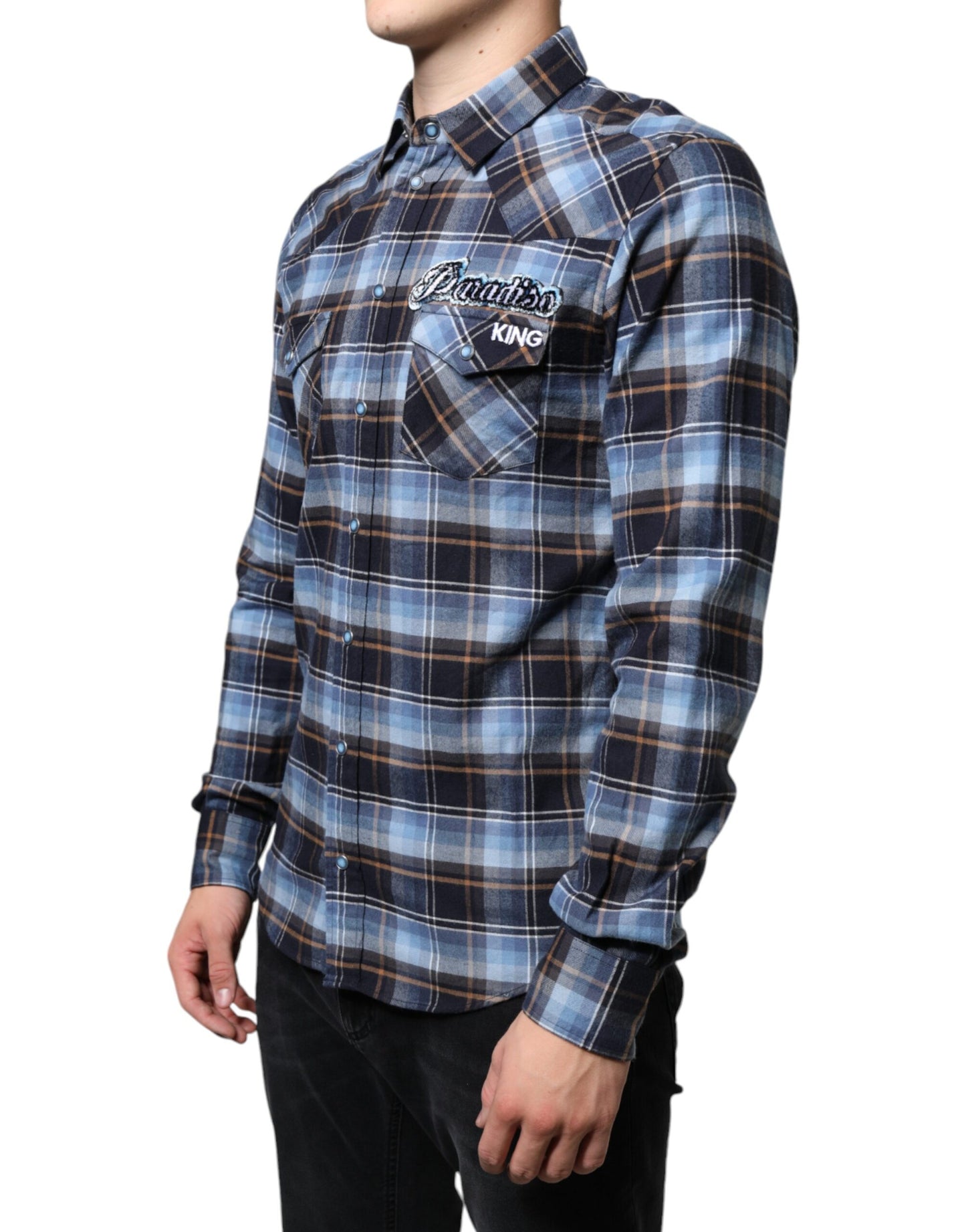 Dolce & Gabbana Flerfarvet Ternet Paradiso Patch Slim Fit Skjorte