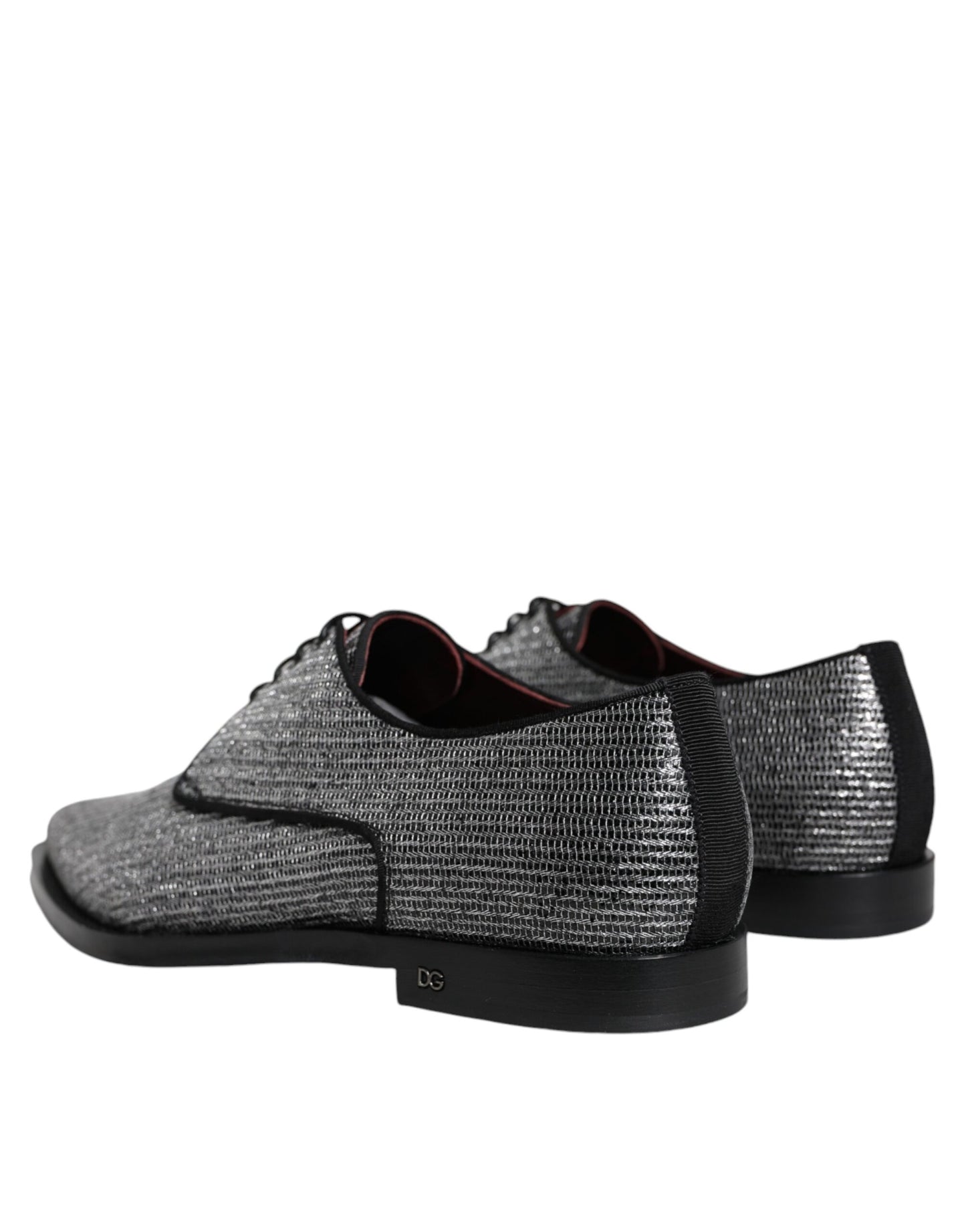 Dolce & Gabbana Sølvfarvede Polyurethan Derby Formelle Sko