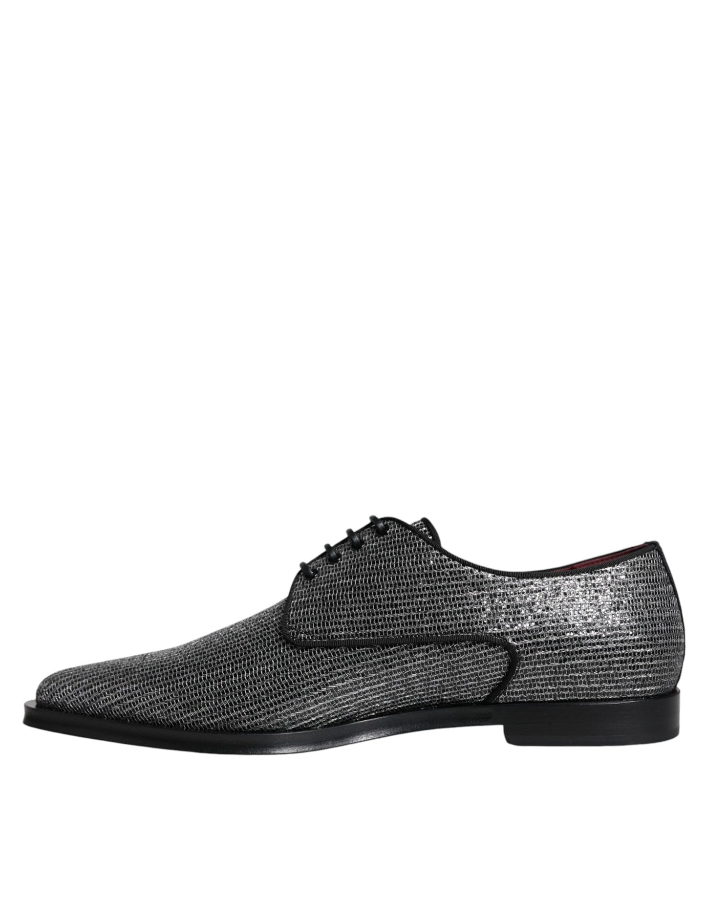Dolce & Gabbana Sølvfarvede Polyurethan Derby Formelle Sko