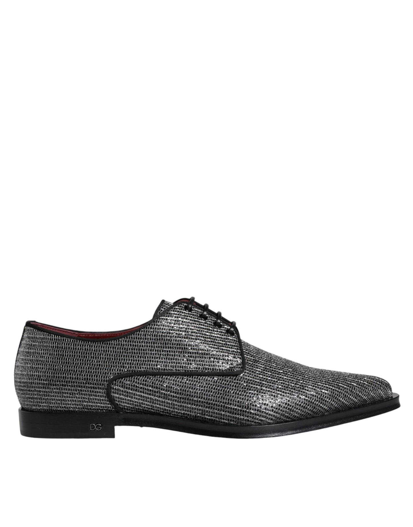 Dolce & Gabbana Sølvfarvede Polyurethan Derby Formelle Sko