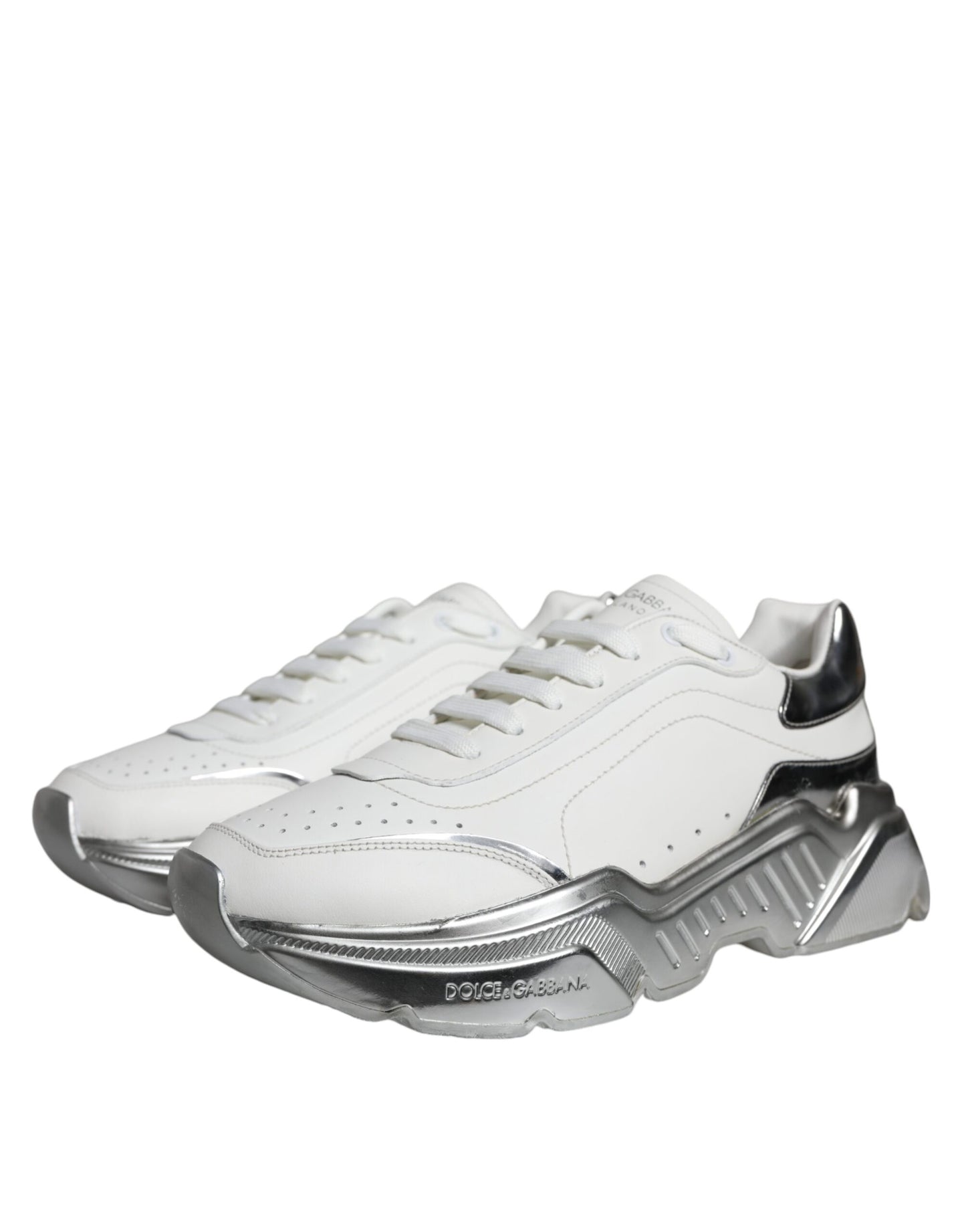 Dolce & Gabbana Hvide Sølv Daymaster Lave Sneakers Sko