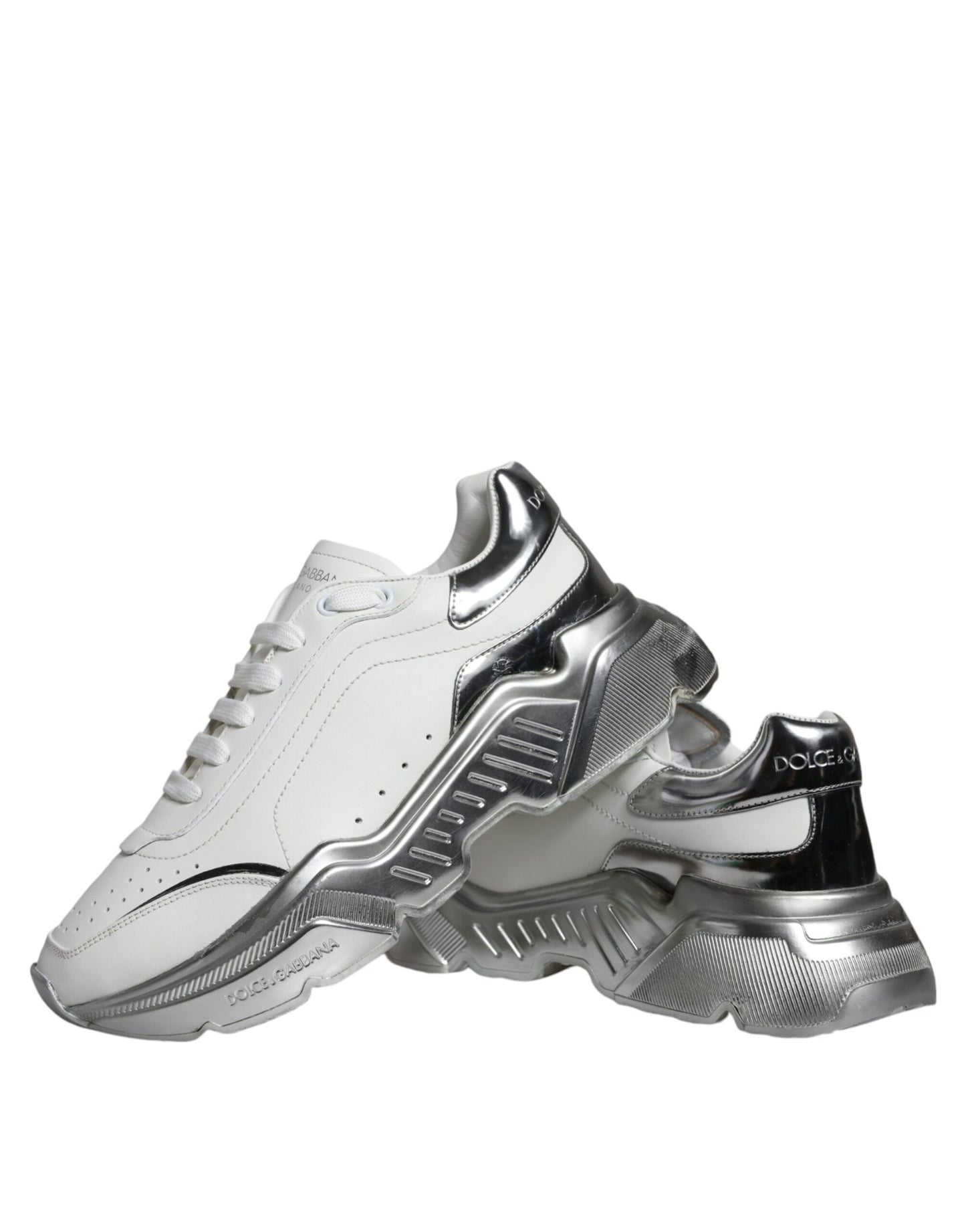 Dolce & Gabbana Hvide Sølv Daymaster Lave Sneakers Sko
