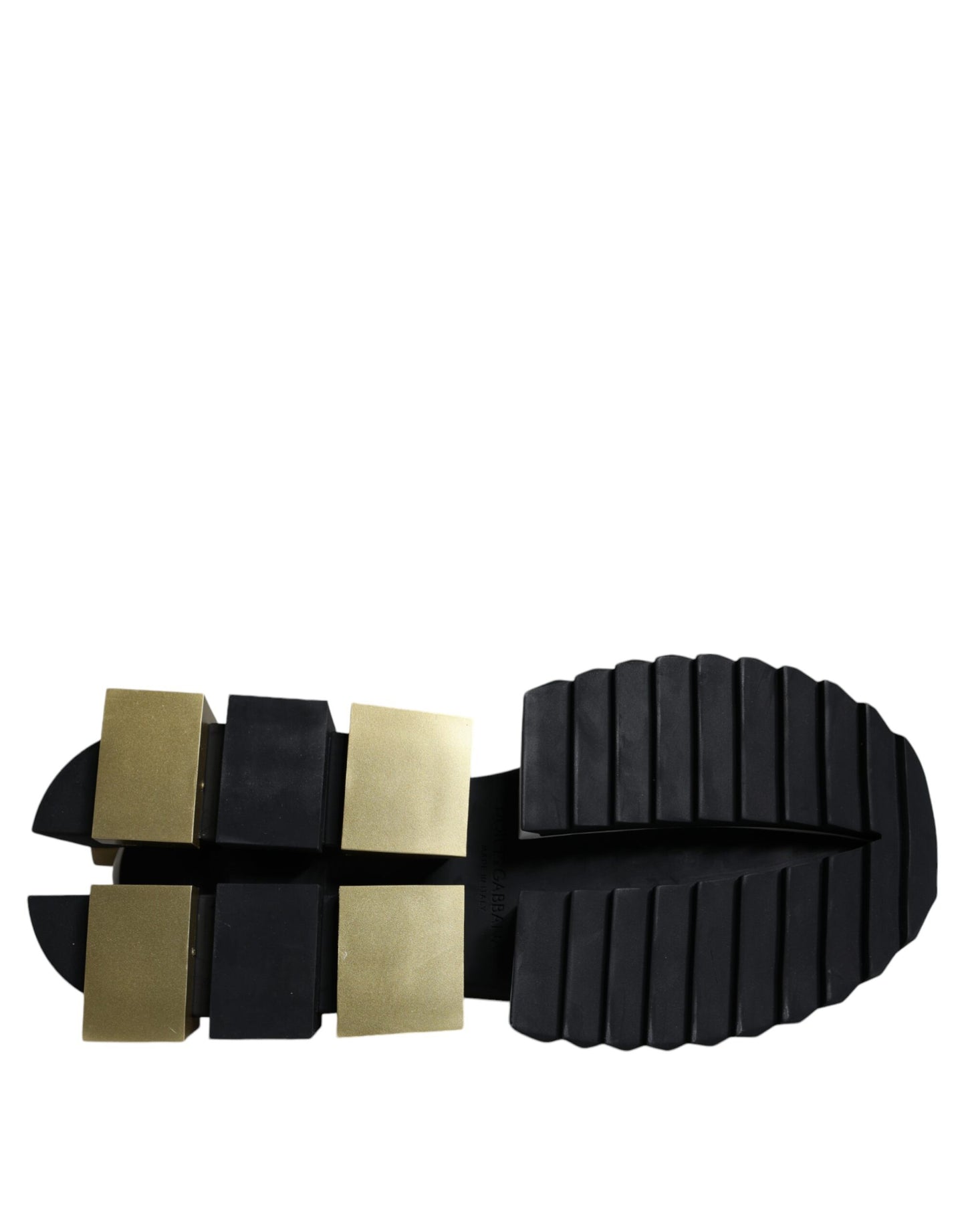 Dolce & Gabbana Hvidguld Sort Læder SUPER KING Sneakers Sko