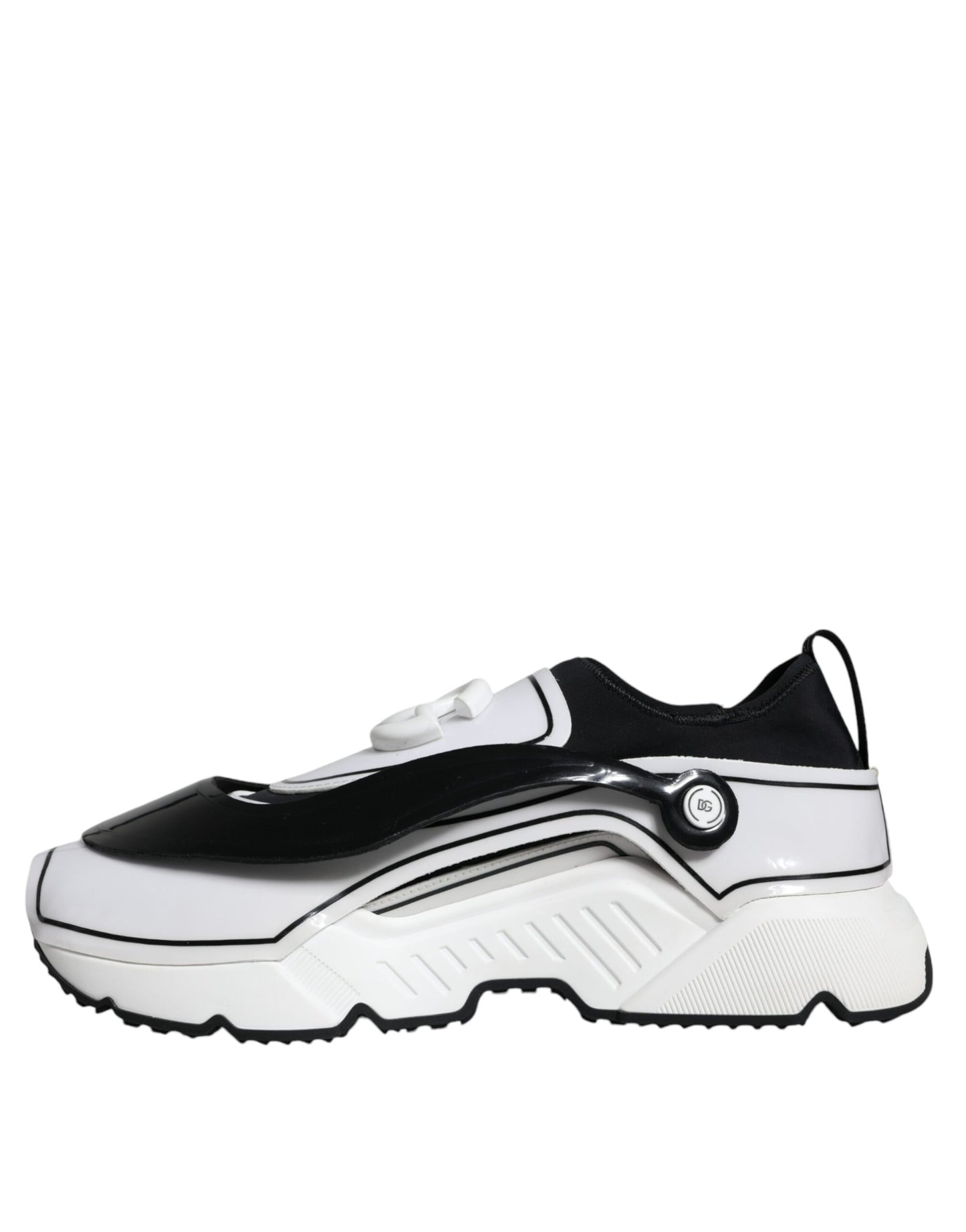 Dolce & Gabbana Hvide Sorte Logo Plaque Daymaster Sneakers Sko