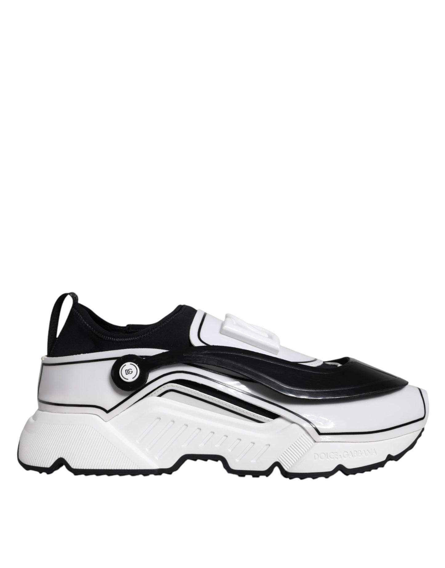 Dolce & Gabbana Hvide Sorte Logo Plaque Daymaster Sneakers Sko