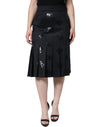Dolce & Gabbana Sort DG Monogram Plisseret Midi Nederdel