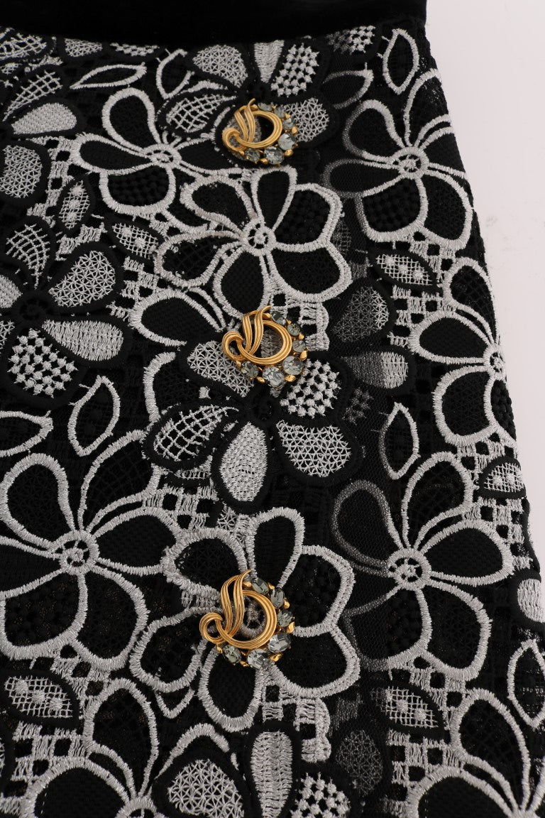 Dolce & Gabbana Elegant Blonde Mini Nederdel med Krystaldetaljer