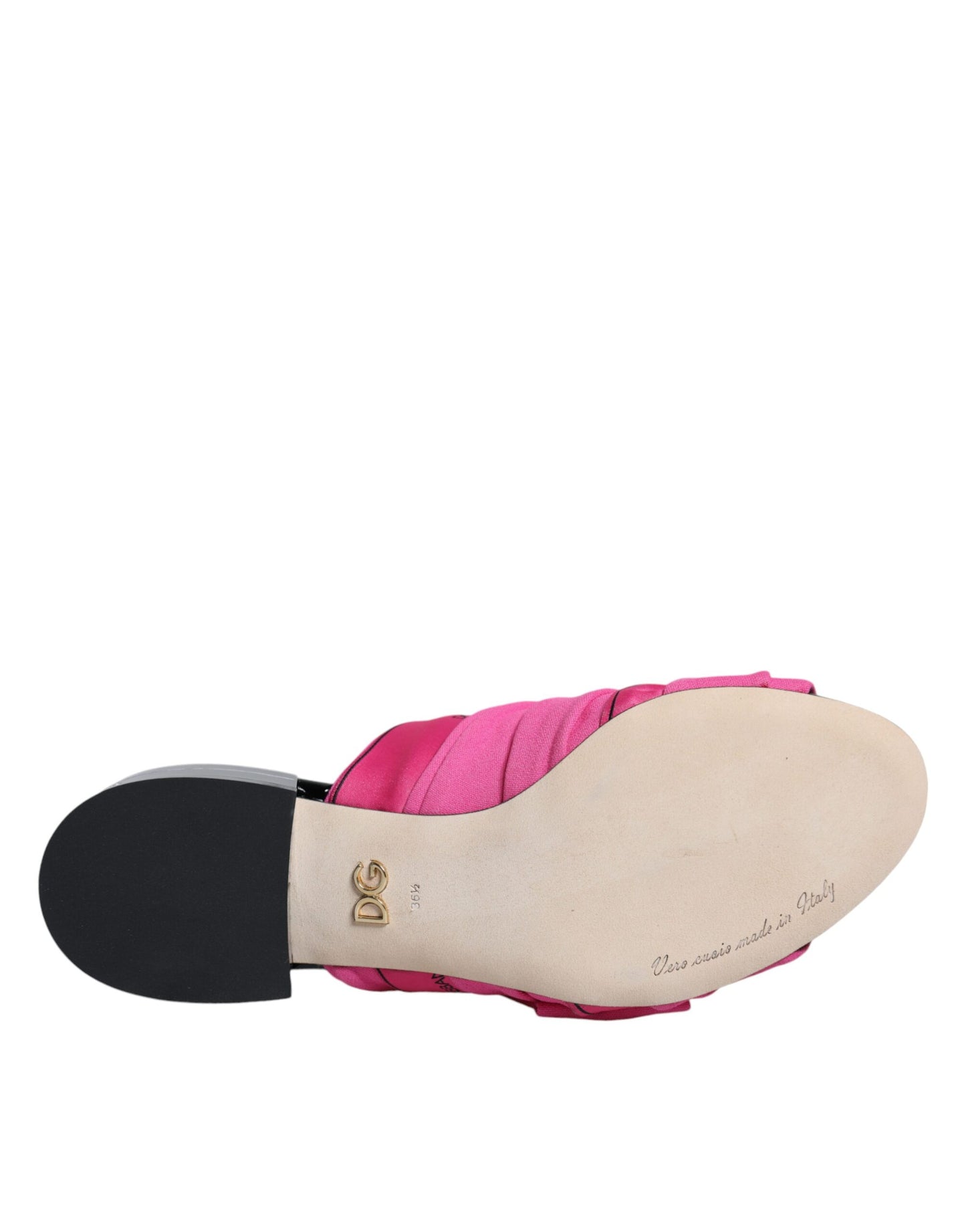 Dolce & Gabbana Pink Black Crystal Slides Sandaler Sko