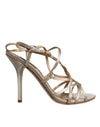 Dolce & Gabbana Beige Læder Sandaler med Stilettohæle