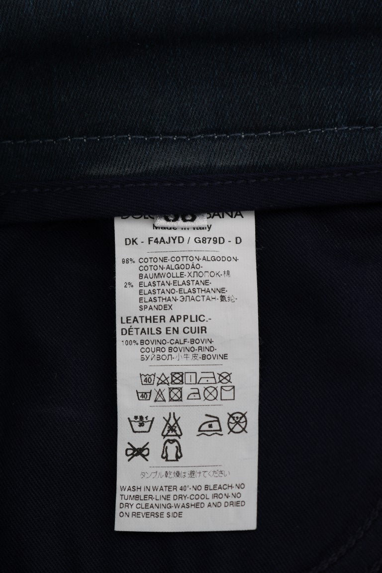 Dolce & Gabbana Chic Blå Denim Mini Nederdel