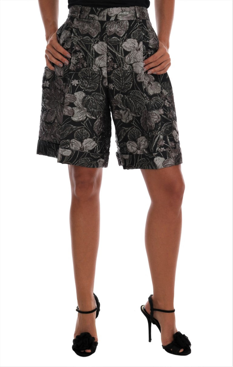 Dolce & Gabbana Elegante Højtaljede Brokadeshorts