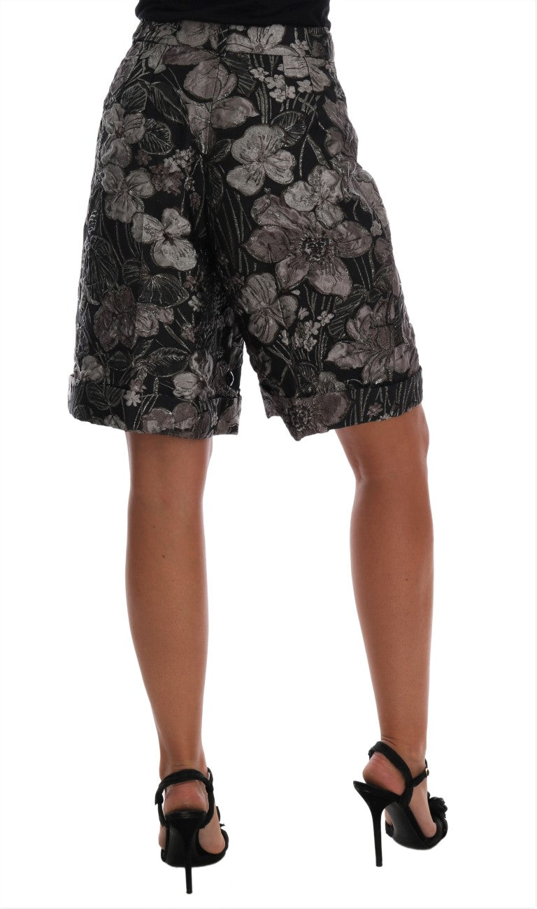 Dolce & Gabbana Elegante Højtaljede Brokadeshorts