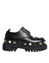 Dolce & Gabbana Sorte Læderudsmykkede Derby Formelle Sko