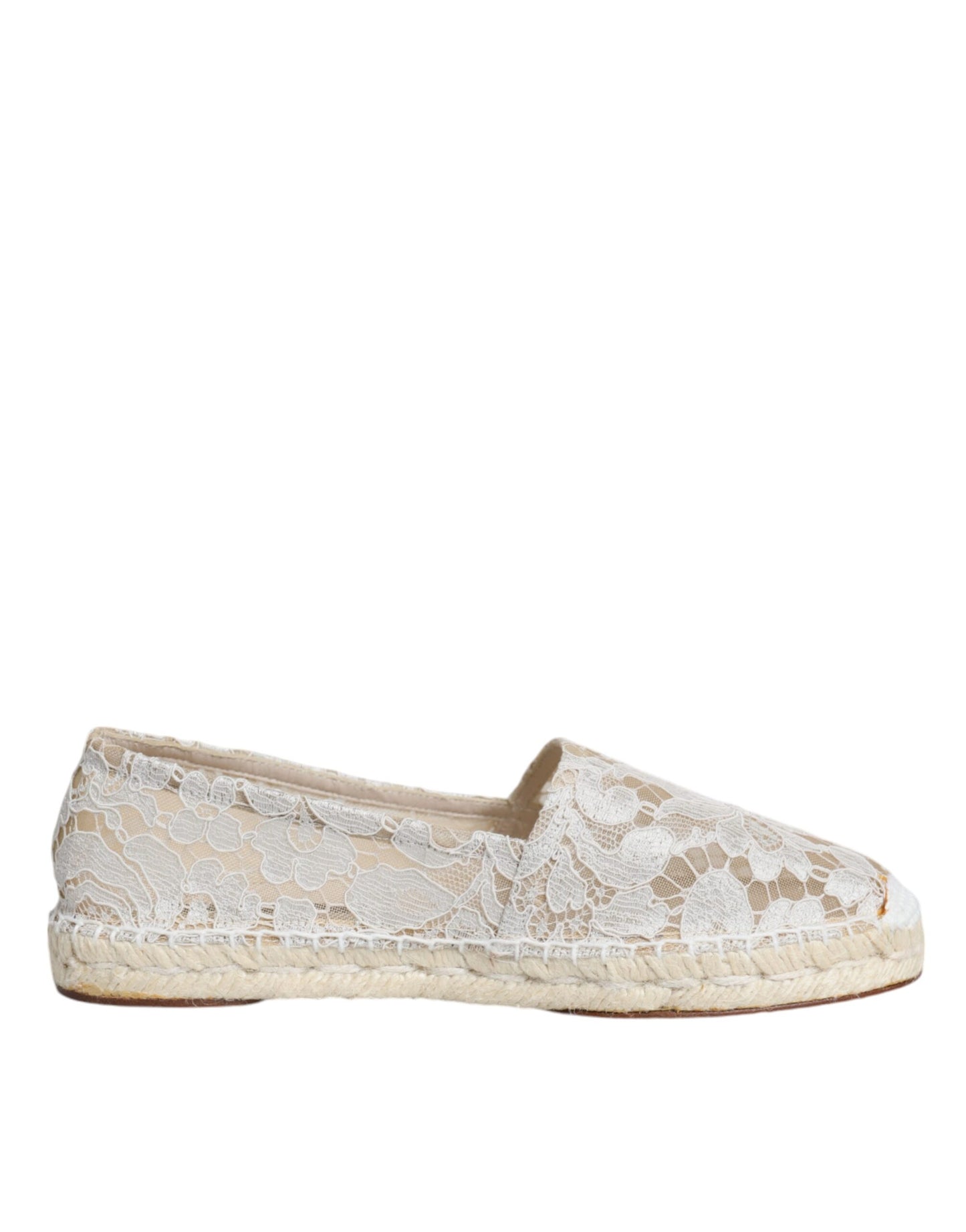 Dolce & Gabbana Hvide Blonde Viskose Espadriller Flade Sko