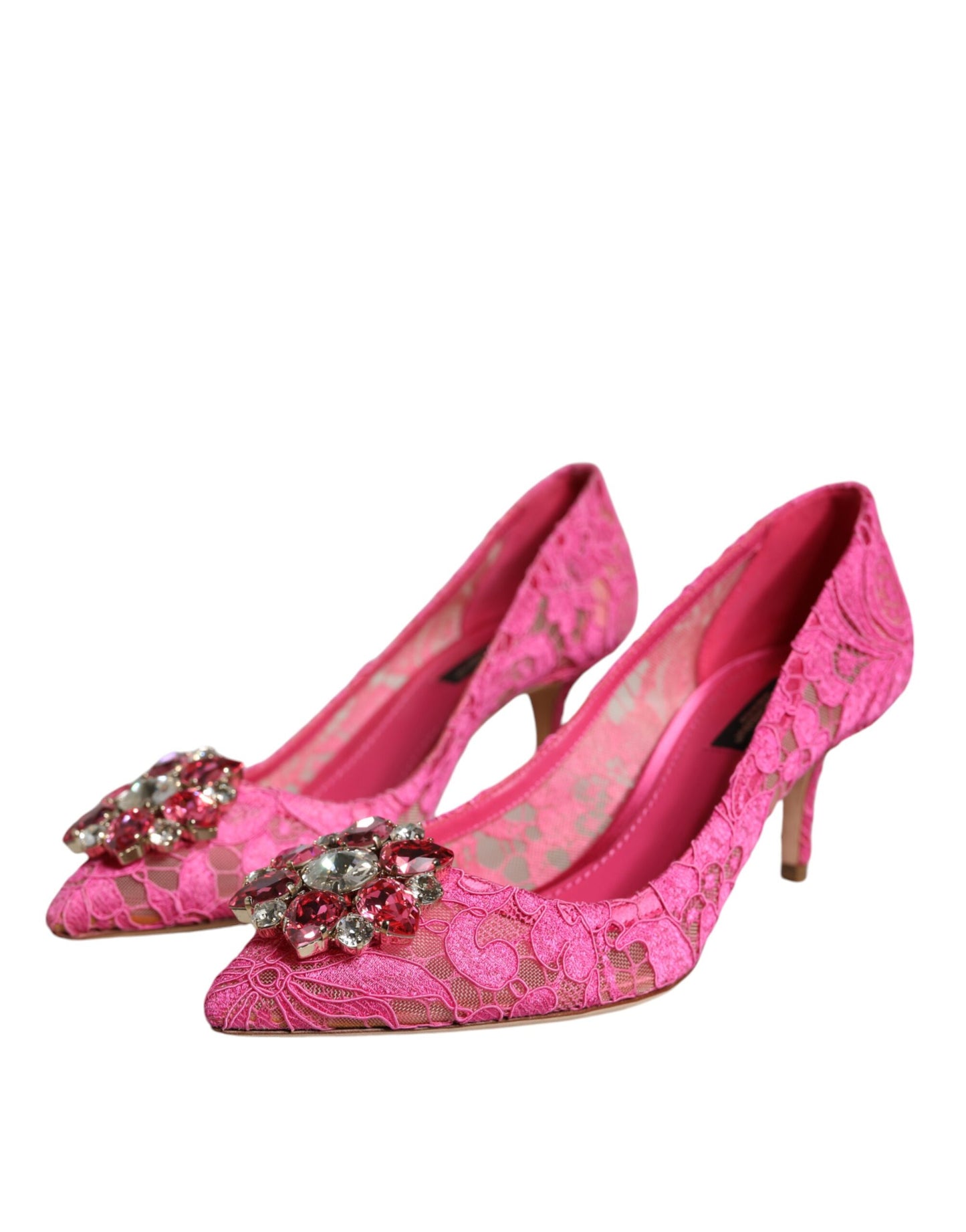 Dolce & Gabbana Pink Taormina Blonde Krystalhæle Pumps Sko