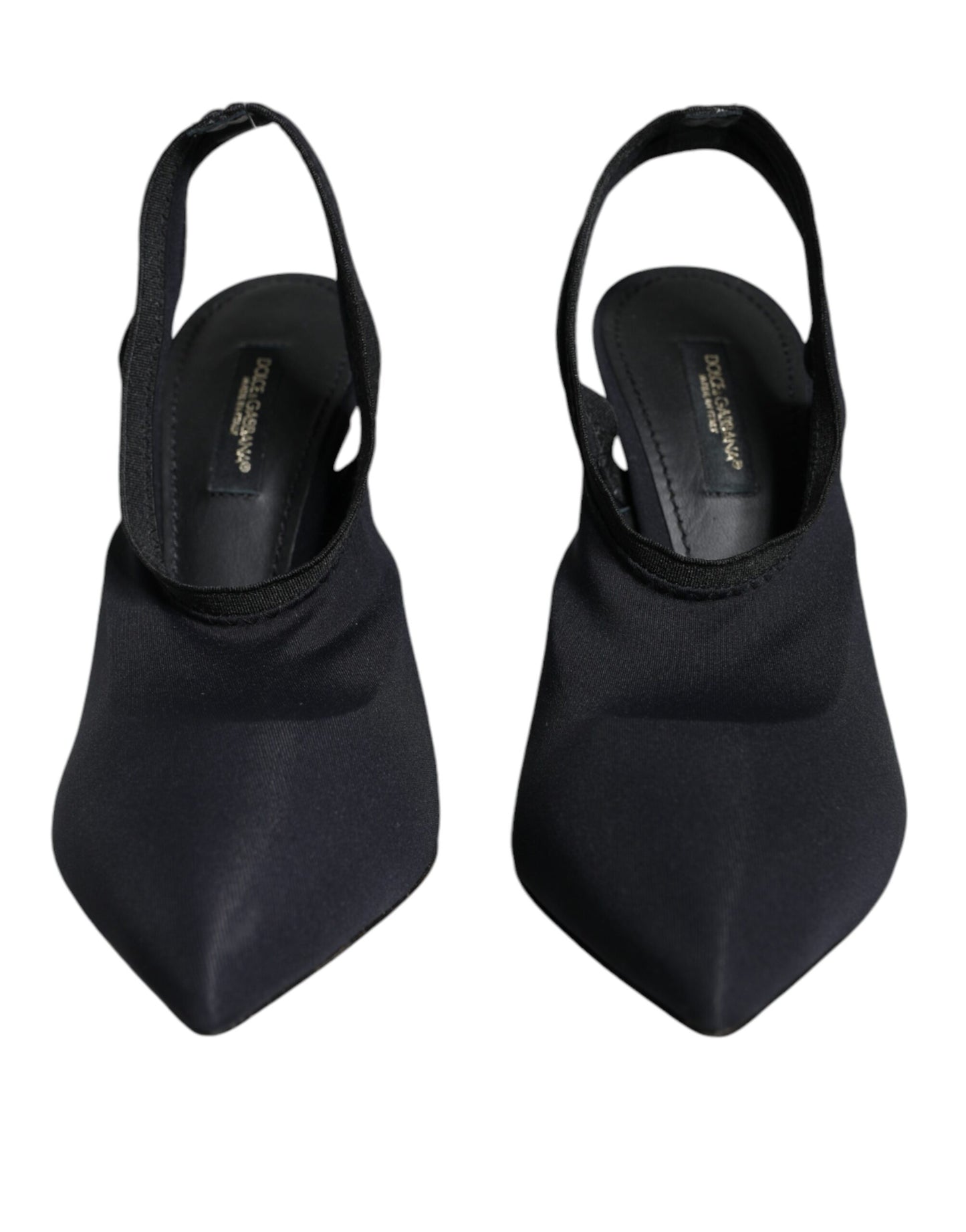 Dolce & Gabbana Sorte Jersey Stretch Hæle Slingback Sko