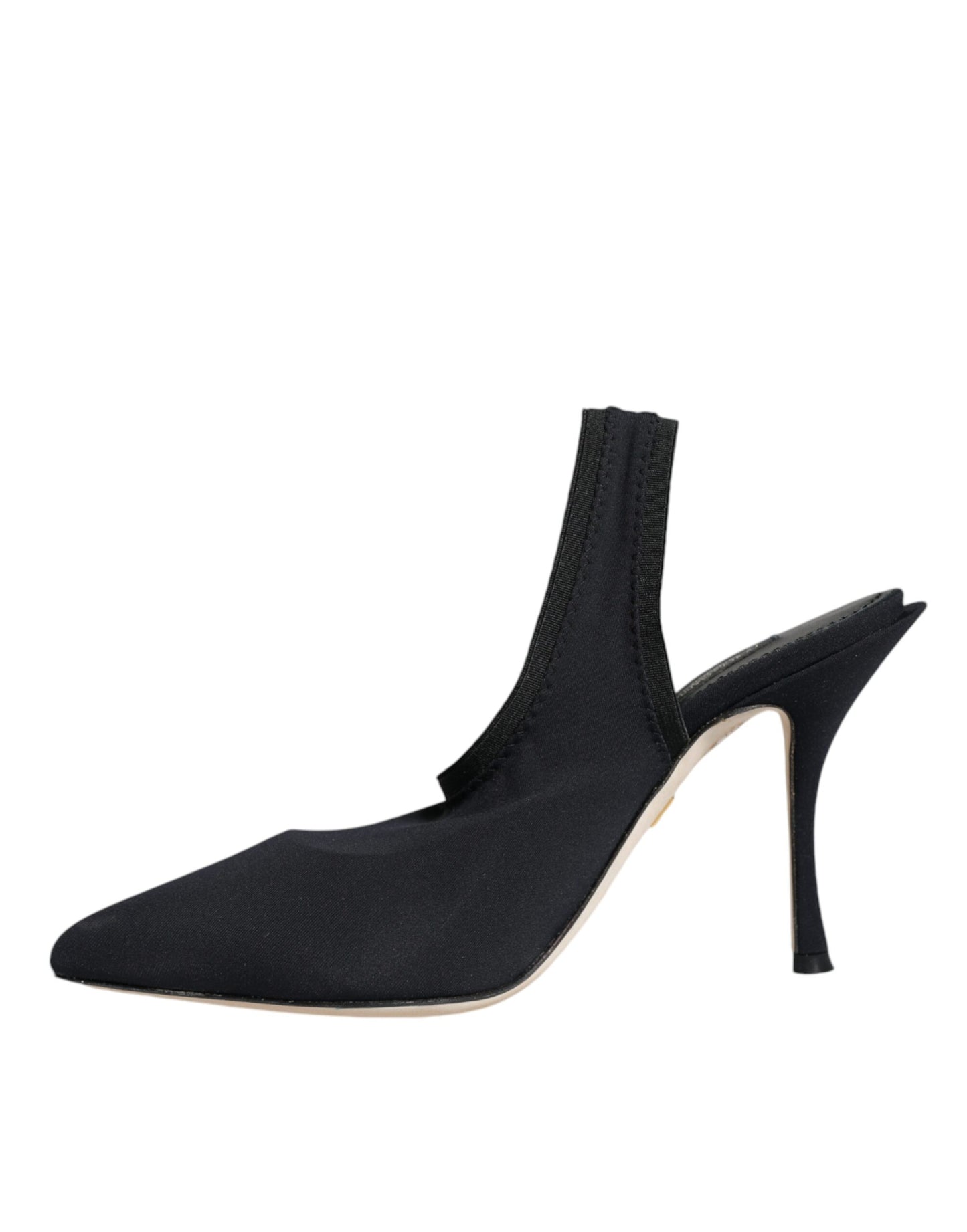 Dolce & Gabbana Sorte Jersey Stretch Hæle Slingback Sko
