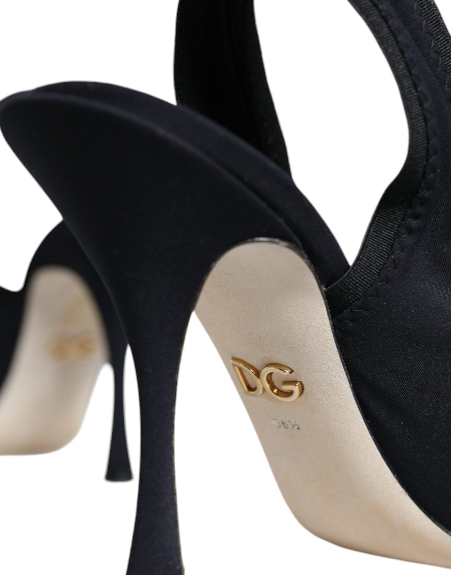 Dolce & Gabbana Sorte Jersey Stretch Hæle Slingback Sko