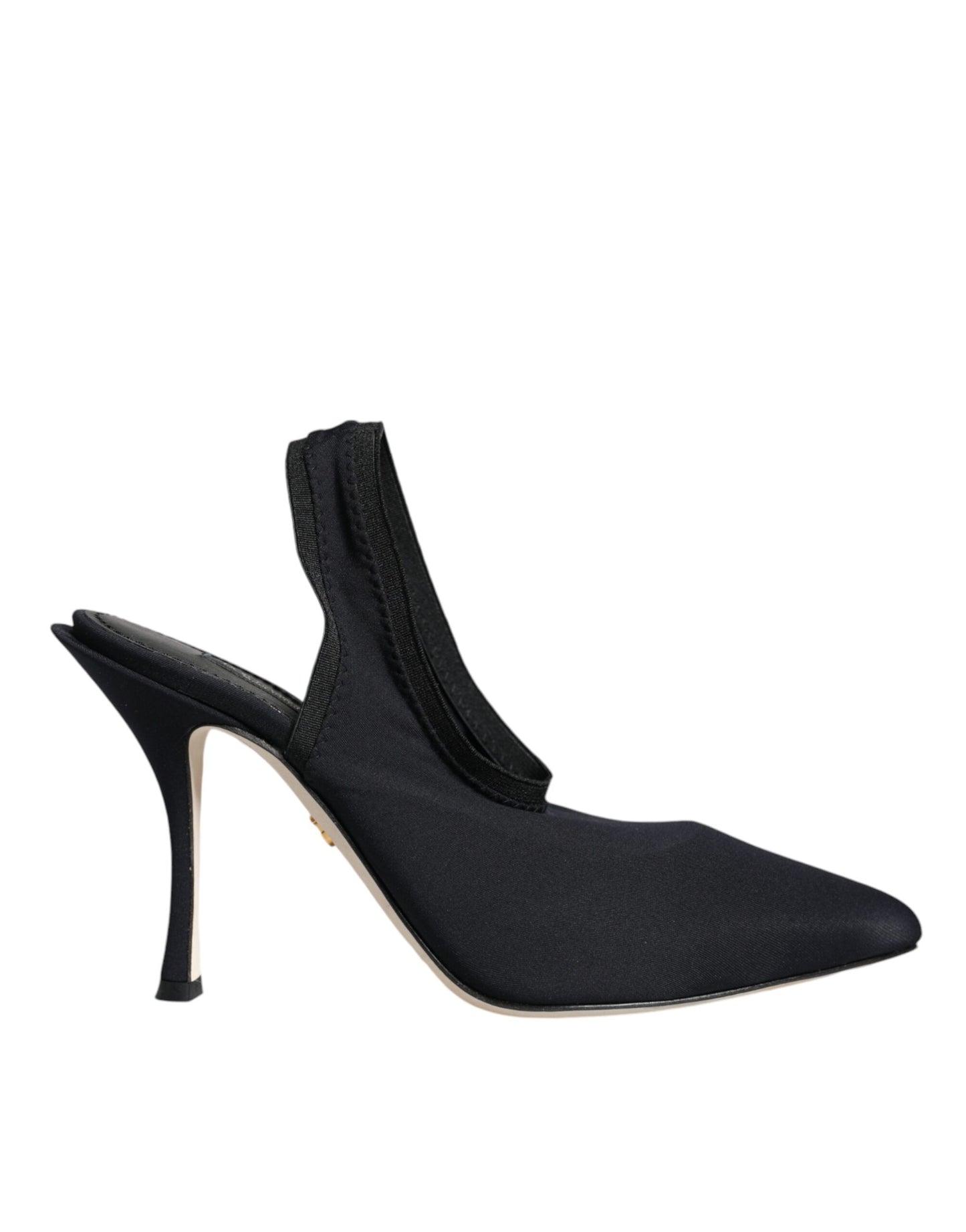 Dolce & Gabbana Sorte Jersey Stretch Hæle Slingback Sko