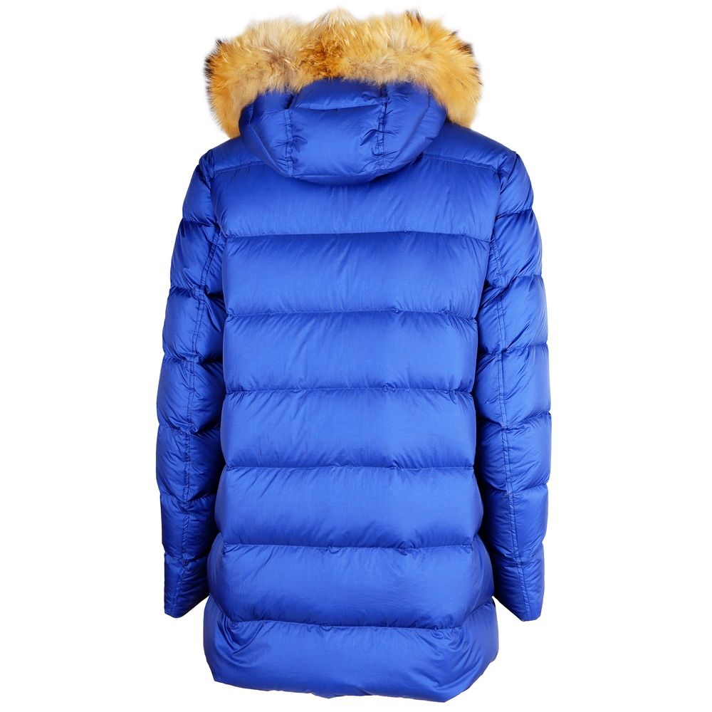 Tilføj blå nylon herrejakke