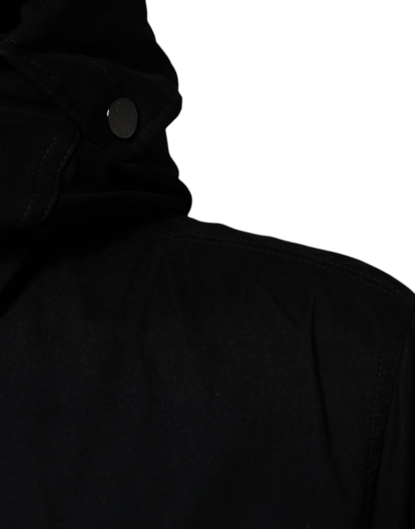 Dolce & Gabbana sort hættetrøje parka i bomuld med trenchcoat