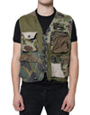Dolce & Gabbana Flerfarvet Patchwork Ærmeløs Vestjakke