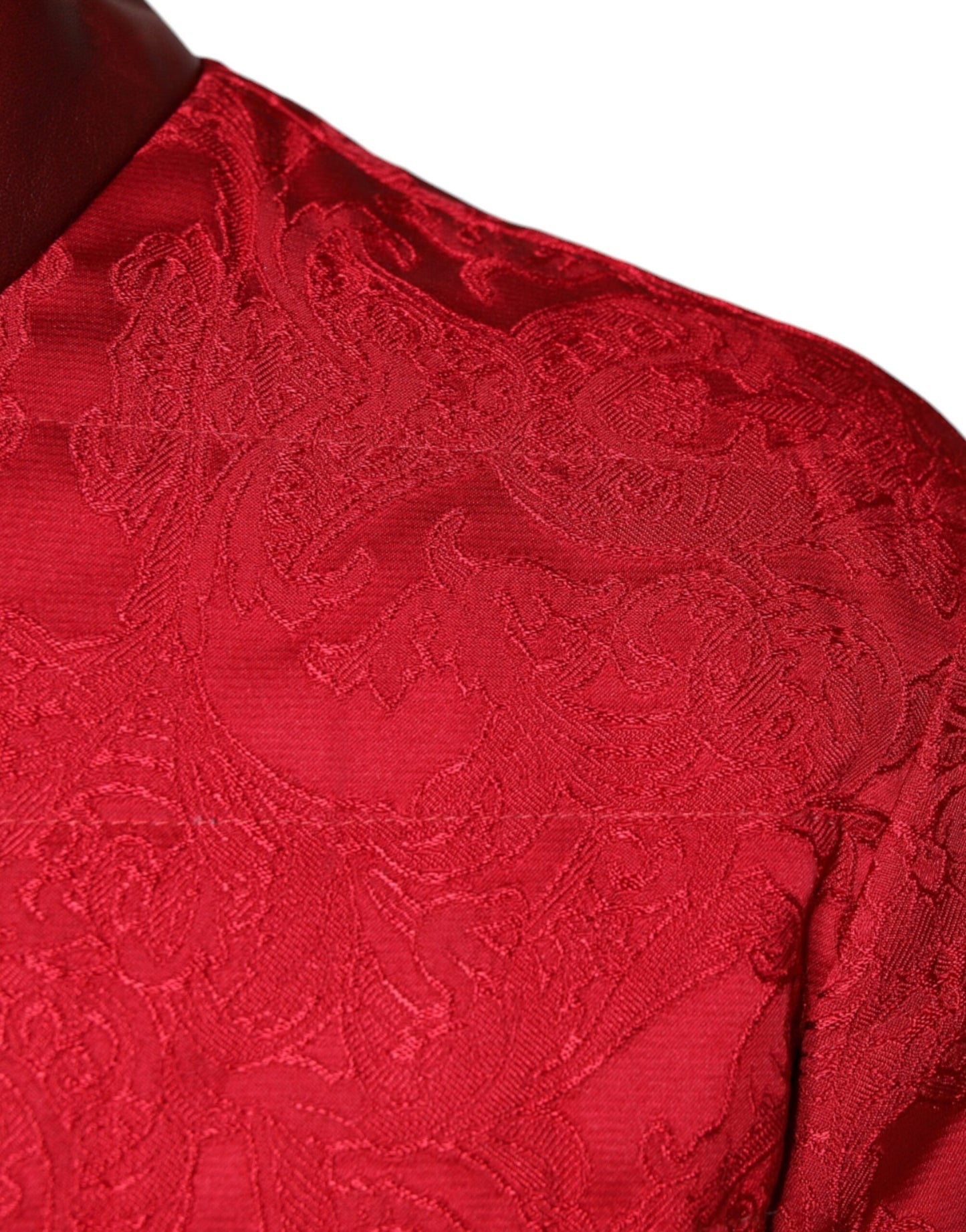 Dolce & Gabbana Rød Quiltet Bomberjakke med Guldkronelogo