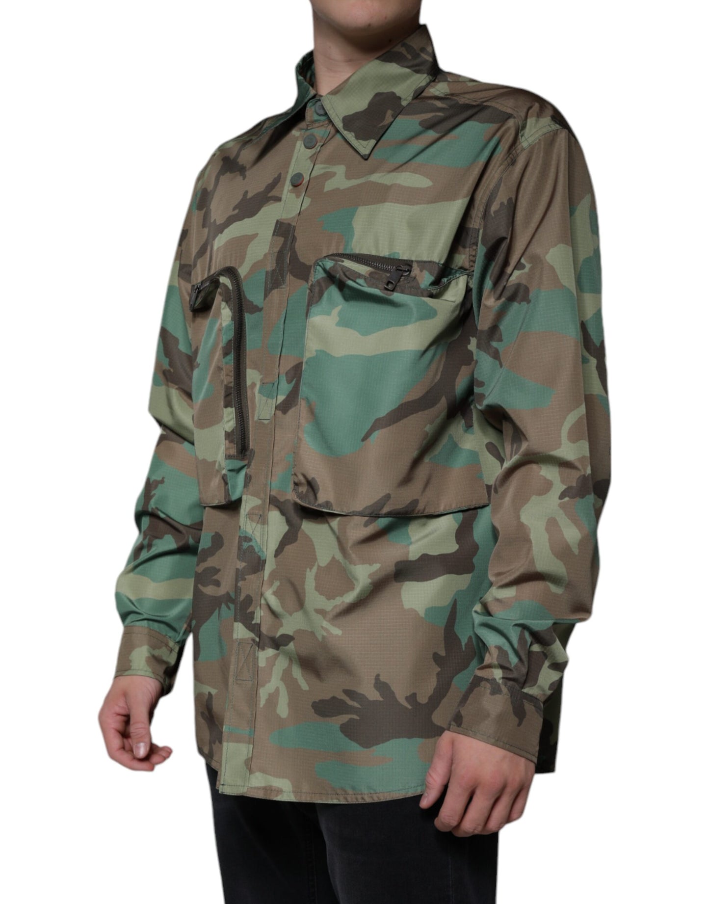 Dolce & Gabbana Flerfarvet Camouflage Skjorte Med Knapper