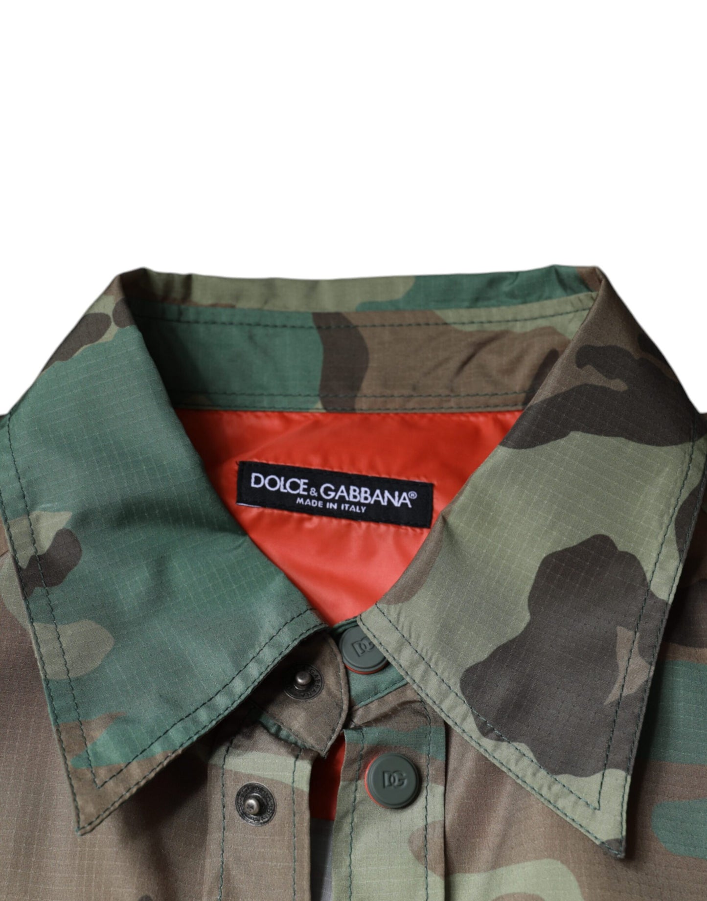 Dolce & Gabbana Flerfarvet Camouflage Skjorte Med Knapper
