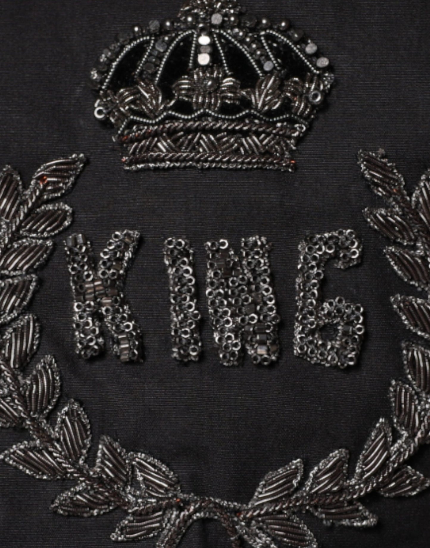 Dolce & Gabbana Sort Kongekrone Broderet GULD Skjorte
