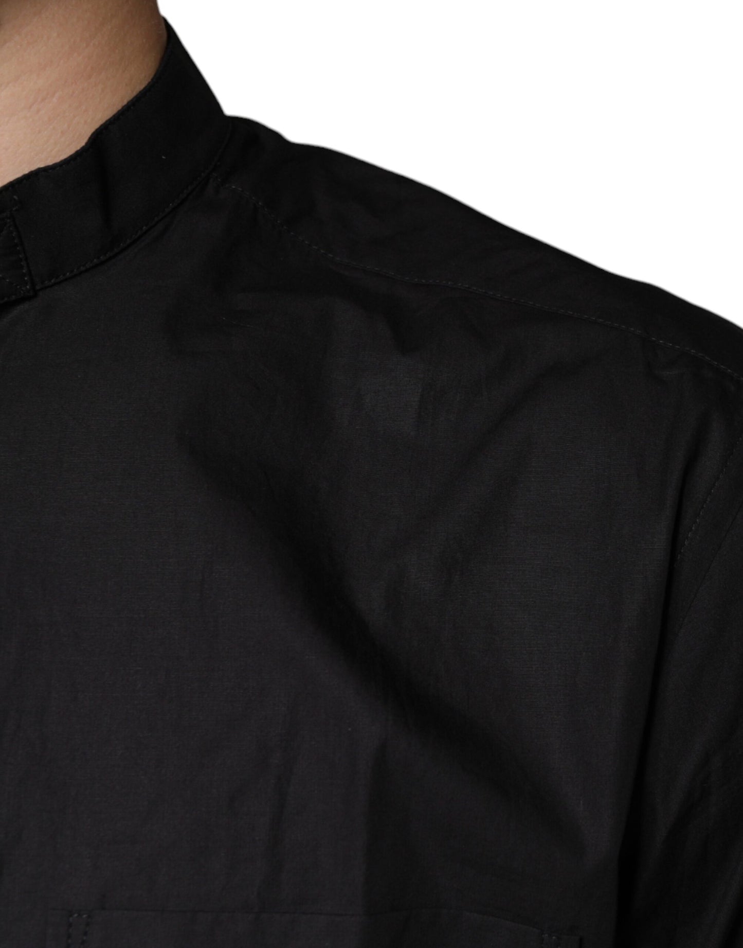 Dolce & Gabbana Sort bomuldsskjorte med knapper til mænd